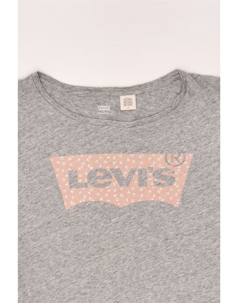 LEVI'S Womens Graphic T-Shirt Top UK 14 Large Grey | Vintage Levi's | Thrift | Second-Hand Levi's | Used Clothing | Messina Hembry 