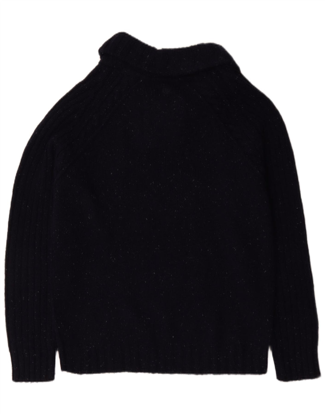 Fat Face Mens Shawl Neck Jumper Sweater Large Navy Blue Flecked Wool