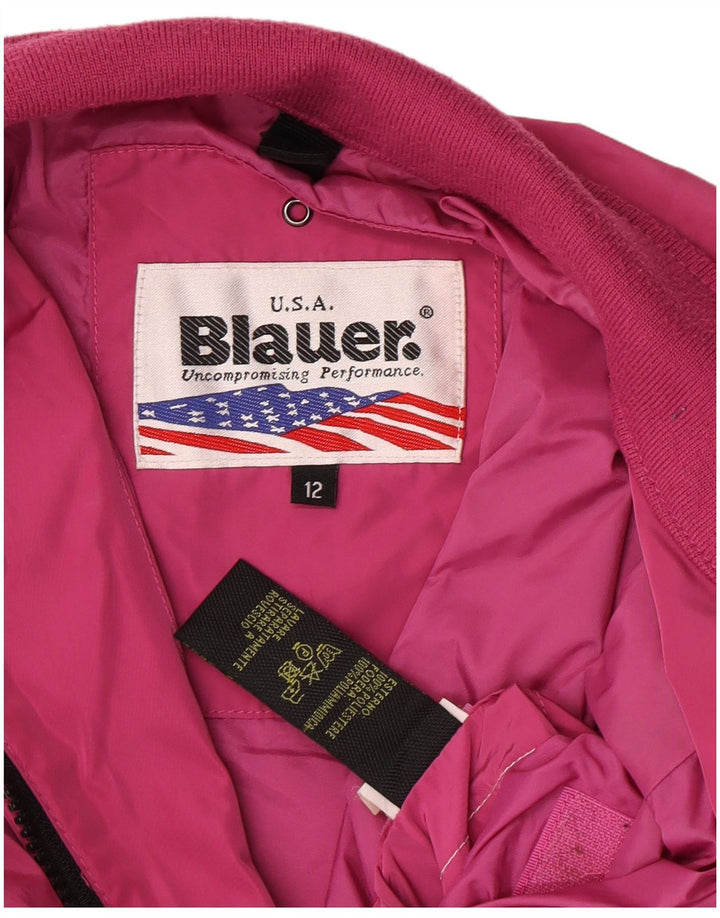 Blauer Girls Bomber Jacket 11-12 Years Pink Polyester