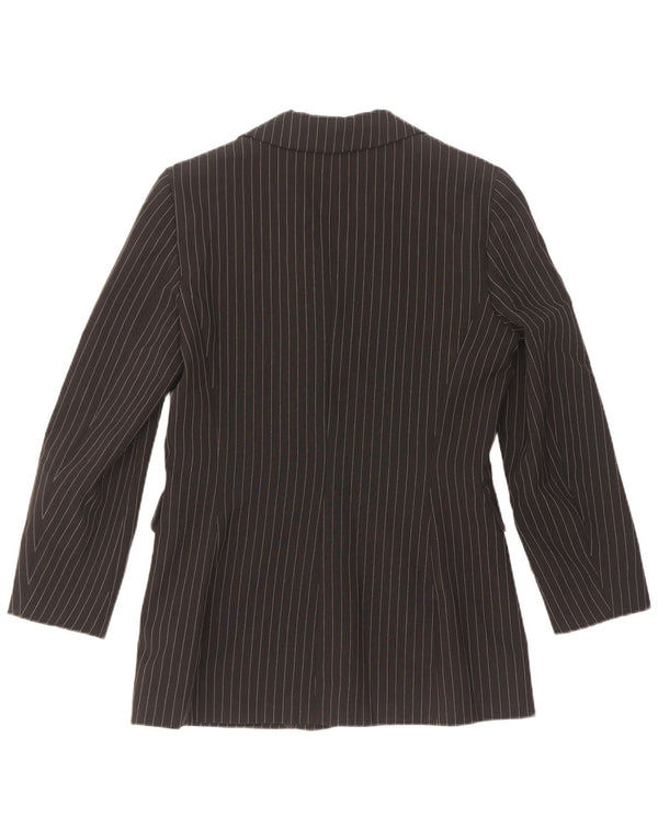 Kookai Womens 3 Button Blazer Jacket EU 40 Medium Black Pinstripe Polyester