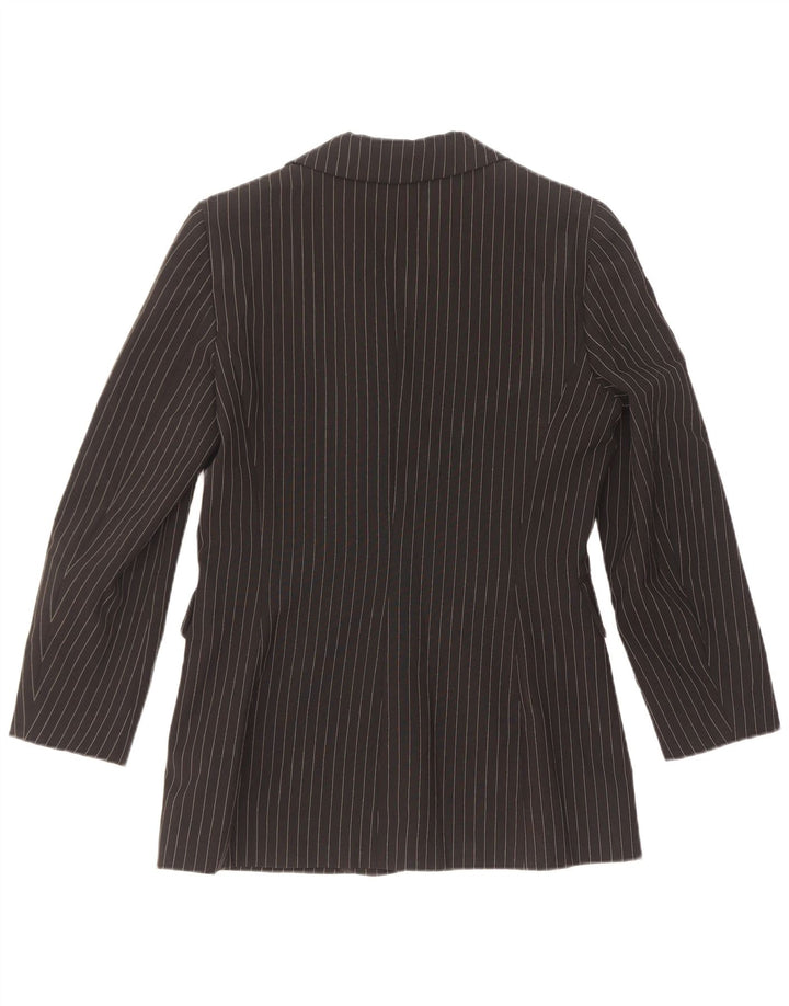 Kookai Womens 3 Button Blazer Jacket EU 40 Medium Black Pinstripe Polyester