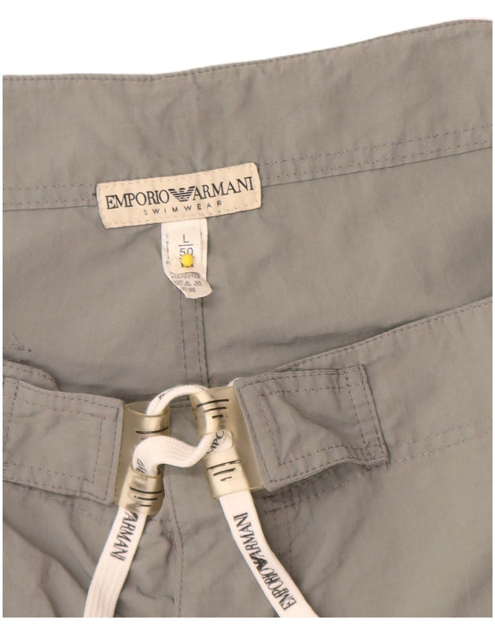 Emporio Armani Mens Swimming Shorts IT 50 Large Grey Polyester