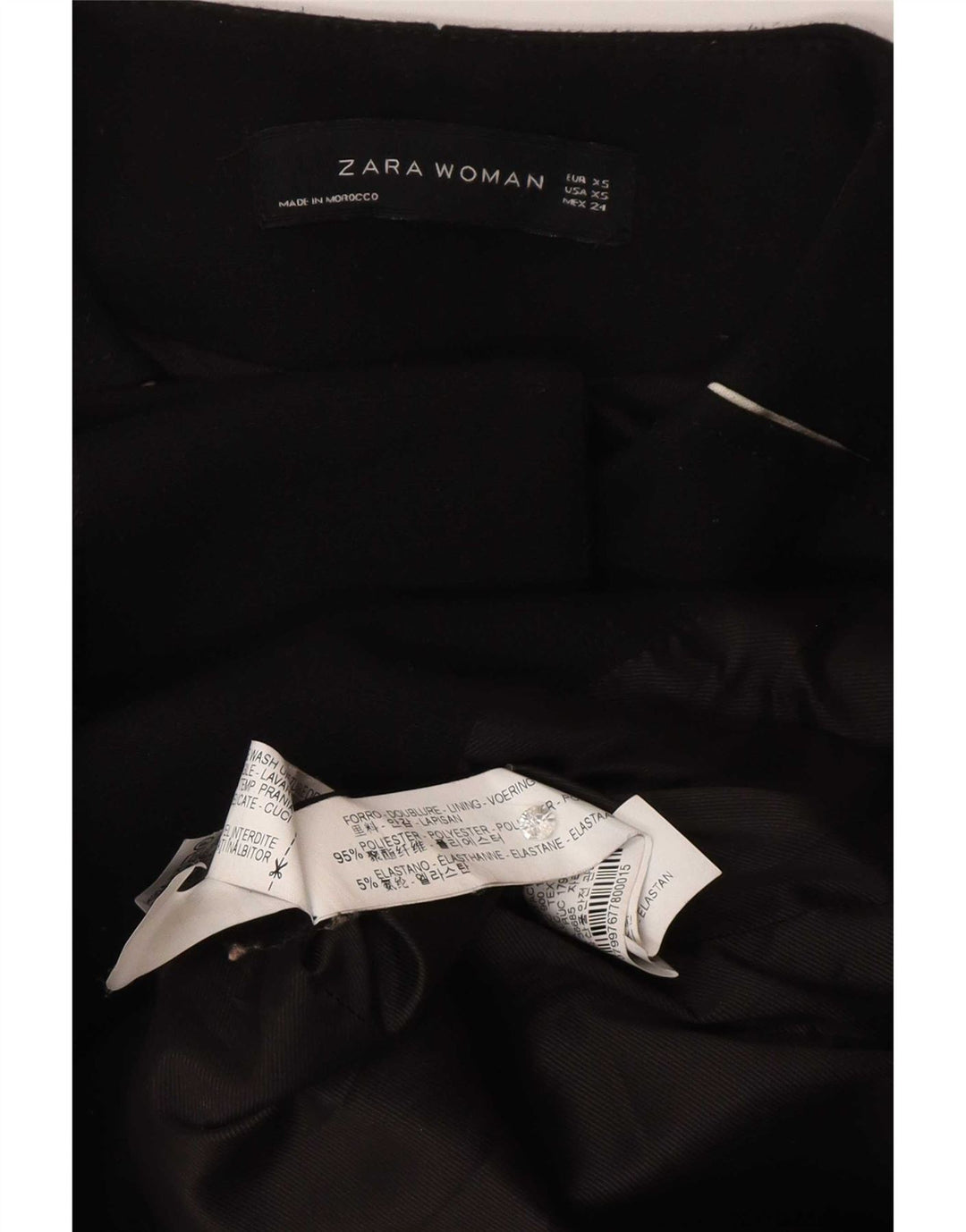 Zara Womens Overcoat UK 6 XS Black Polyester