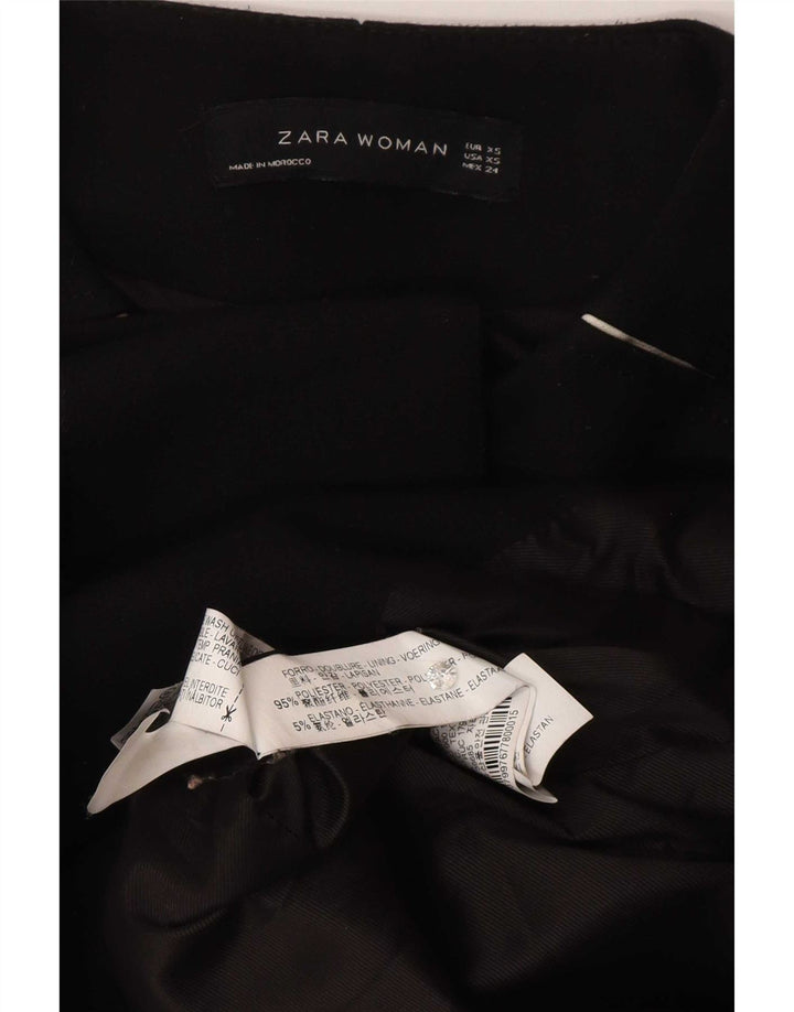 Zara Womens Overcoat UK 6 XS Black Polyester