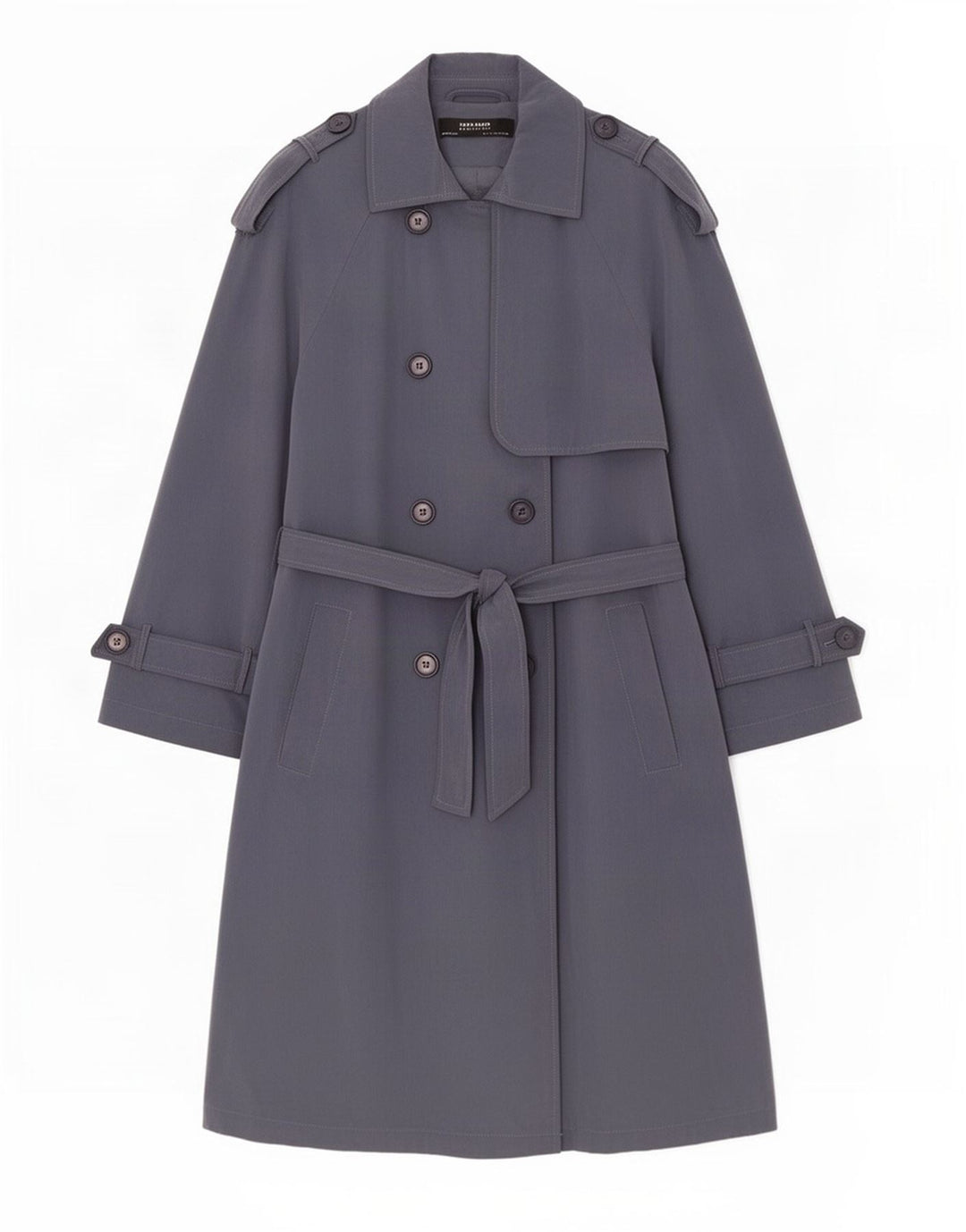 Zara Womens 3/4 Sleeve Oversized Trench Coat UK 10 Small Grey