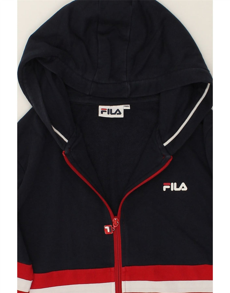 FILA Boys Zip Hoodie Sweater 13-14 Years Red Colourblock Cotton | Vintage Fila | Thrift | Second-Hand Fila | Used Clothing | Messina Hembry 