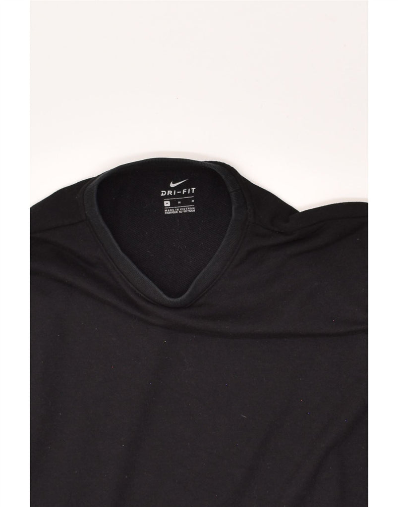 NIKE Womens Dri Fit Sweatshirt Jumper UK 14 Medium Black Polyester | Vintage Nike | Thrift | Second-Hand Nike | Used Clothing | Messina Hembry 