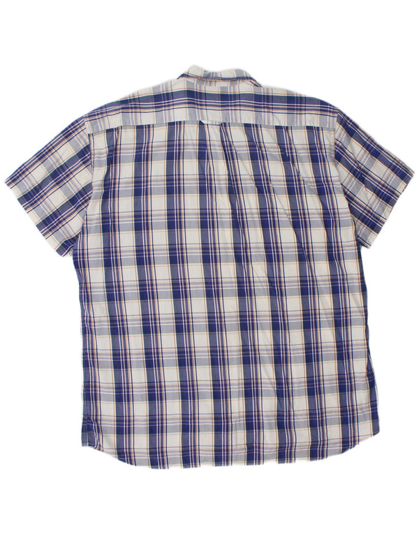 Gant Mens Short Sleeve Regular Fit Shirt 2XL Blue Plaid Cotton