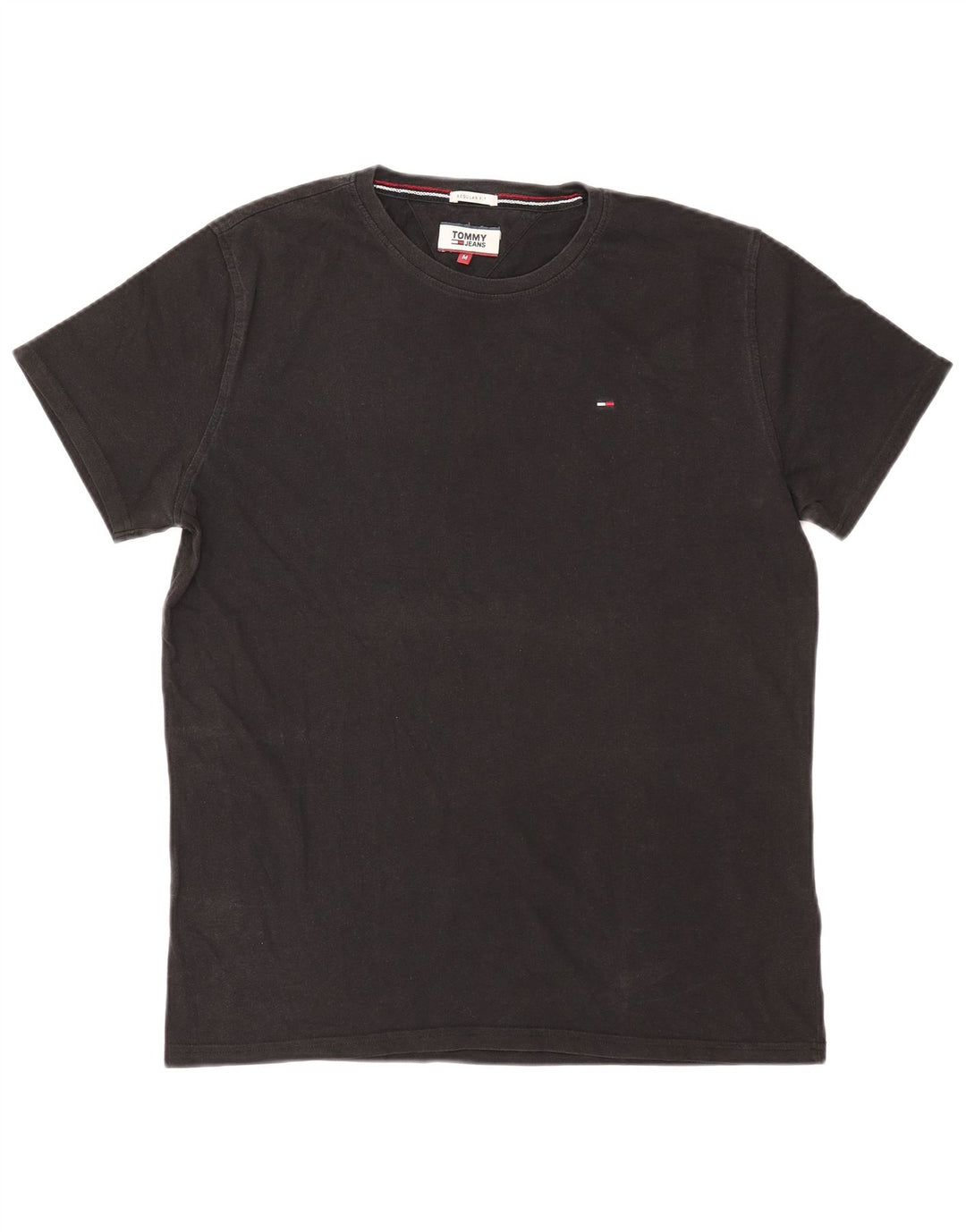 Tommy Hilfiger Mens Regular Fit T-Shirt Top Medium Black Cotton