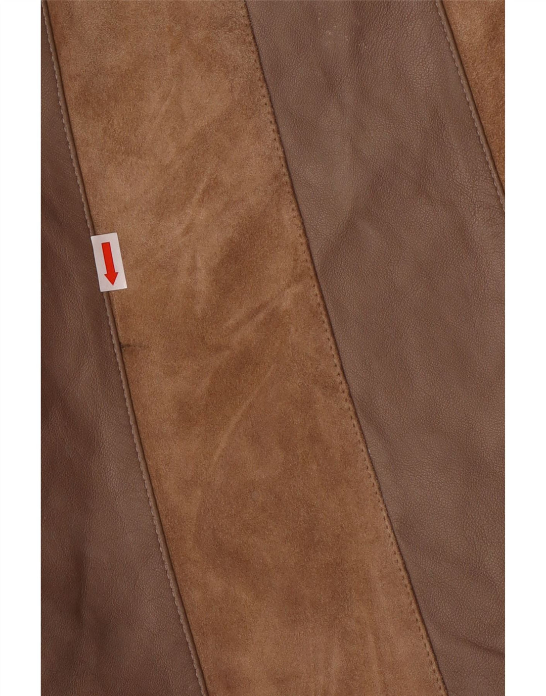 Norma Womens Loose Fit Leather Coat UK 14 Medium Brown Striped Classic