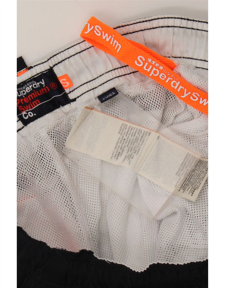 Superdry Mens Graphic Swimming Shorts Small Navy Blue Colourblock