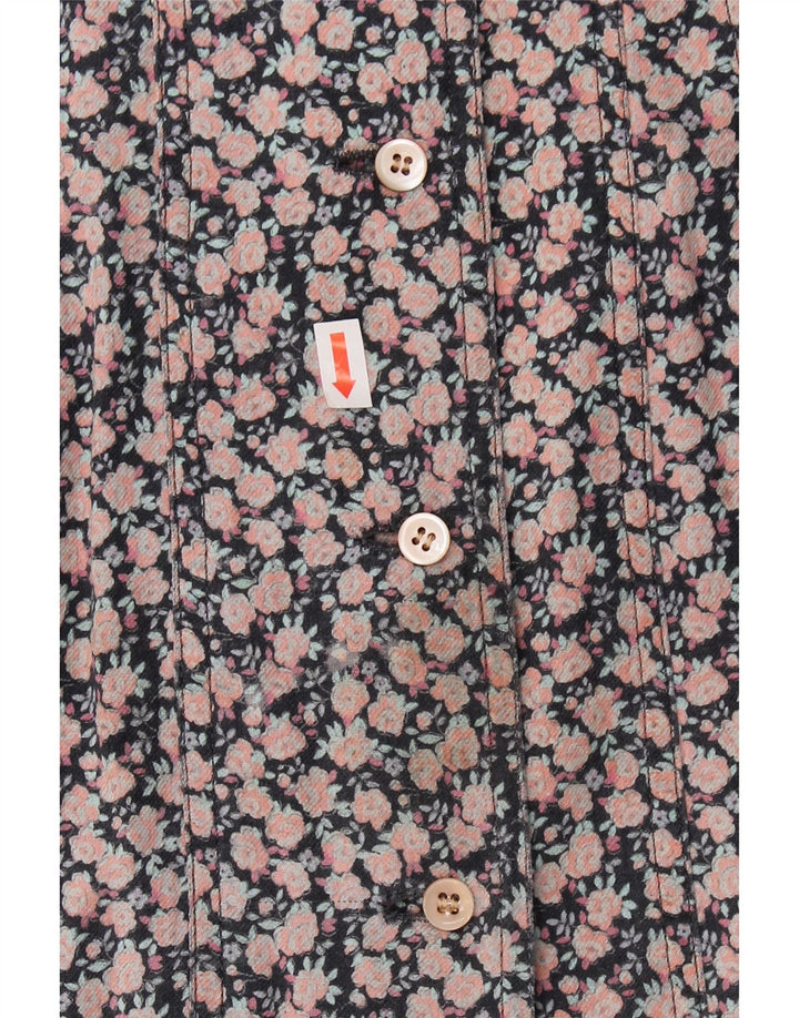 VINTAGE Womens Shirt UK 16 Large Brown Floral Vintage Vintage and Second-Hand Vintage from Messina Hembry 