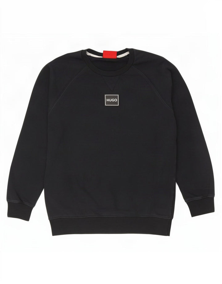 Hugo Boss Mens Sweatshirt Jumper Large Navy Blue Cotton