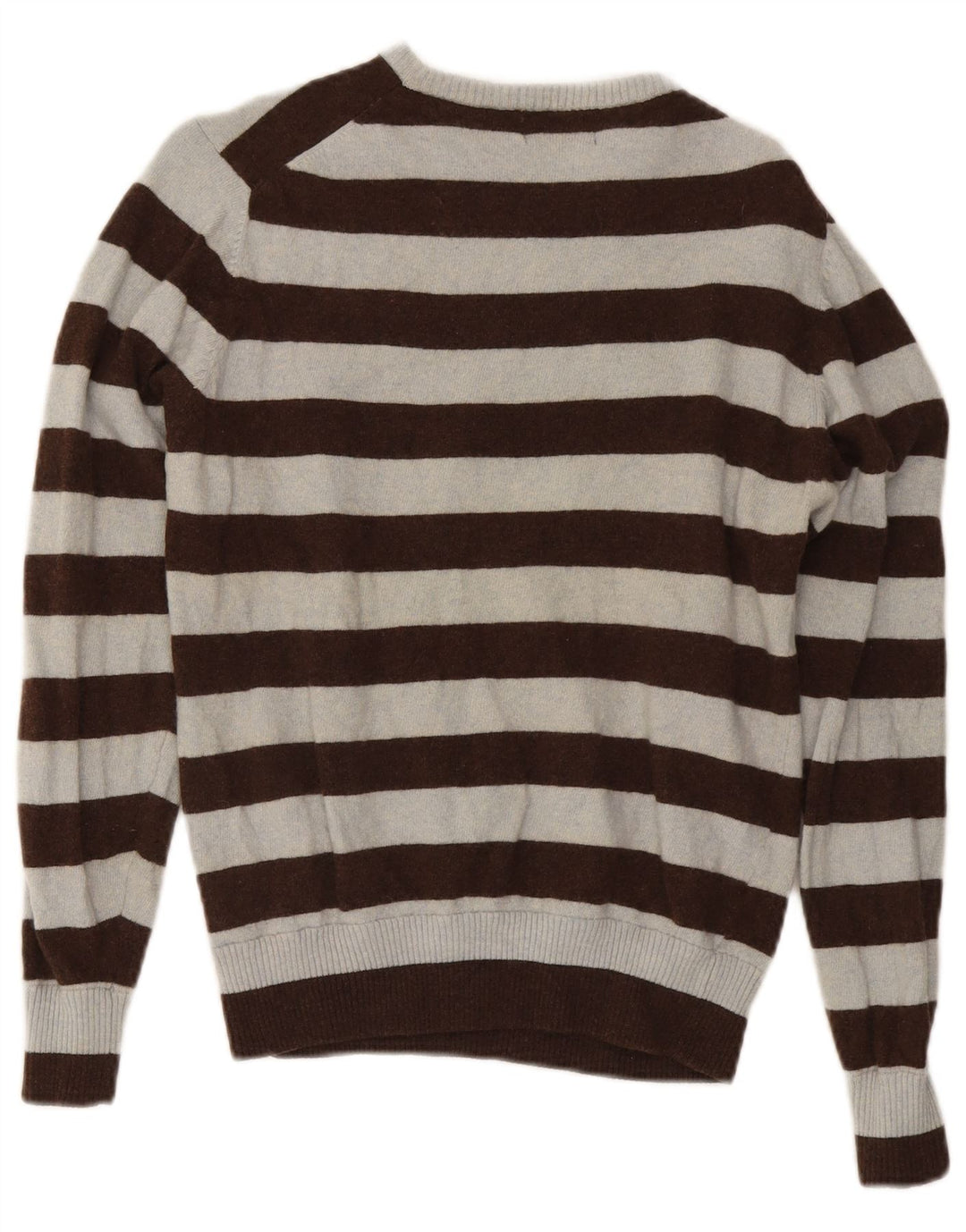 Kappa Womens Crew Neck Jumper Sweater UK 14 Medium Grey Striped Wool