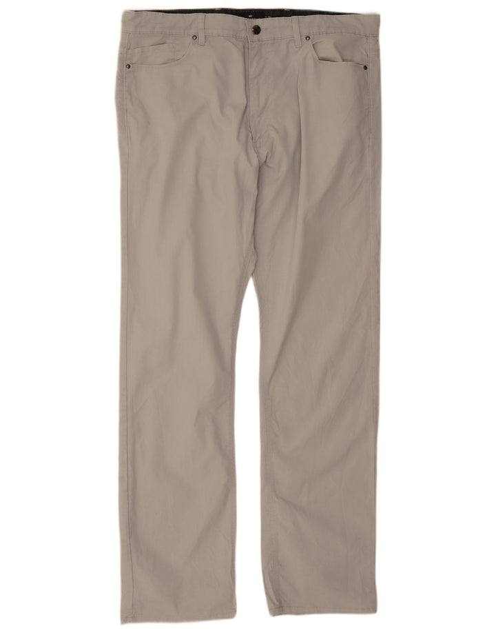 Marks & Spencer Mens Blue Harbour Straight Casual Trousers W38 L33 Grey