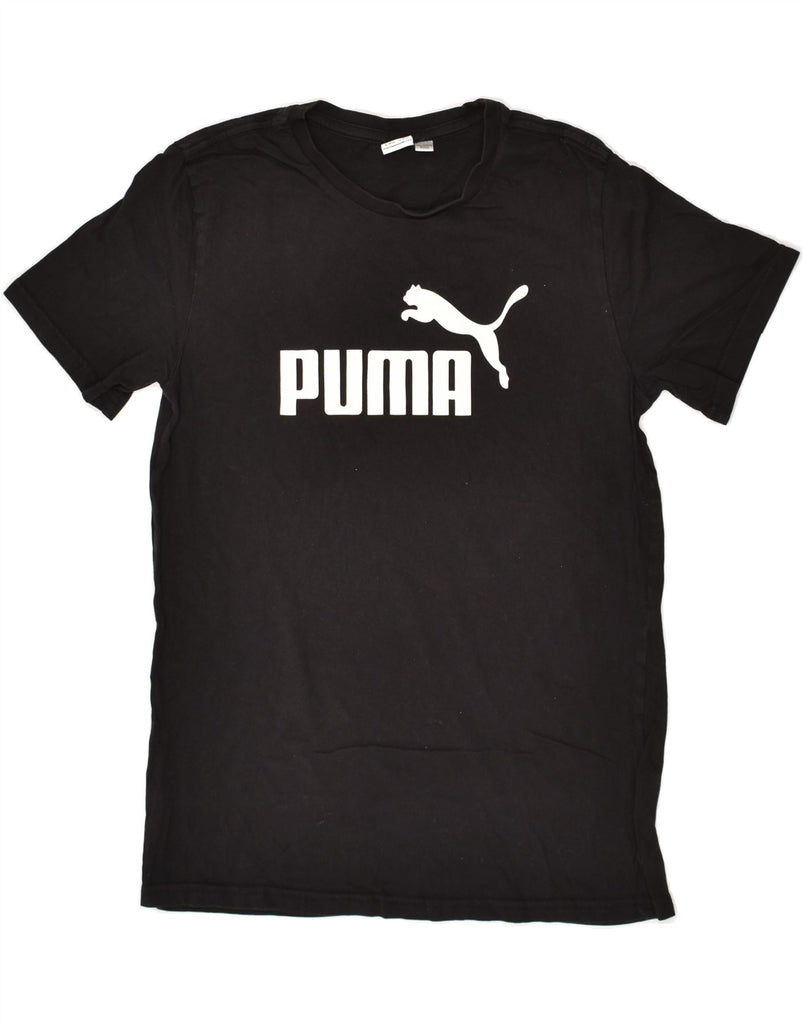 PUMA Boys Graphic T-Shirt Top 15-16 Years Black Cotton | Vintage Puma | Thrift | Second-Hand Puma | Used Clothing | Messina Hembry 