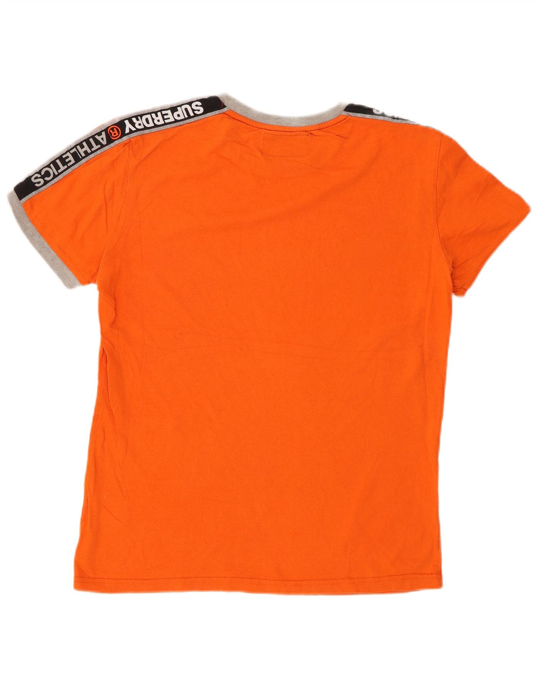 SUPERDRY Mens Graphic T-Shirt Top Medium Orange Colourblock Cotton