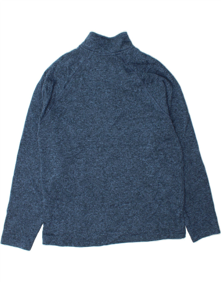 EDDIE BAUER Mens Zip Neck Sweatshirt Jumper Large Blue Flecked Polyester Vintage Eddie Bauer and Second-Hand Eddie Bauer from Messina Hembry 