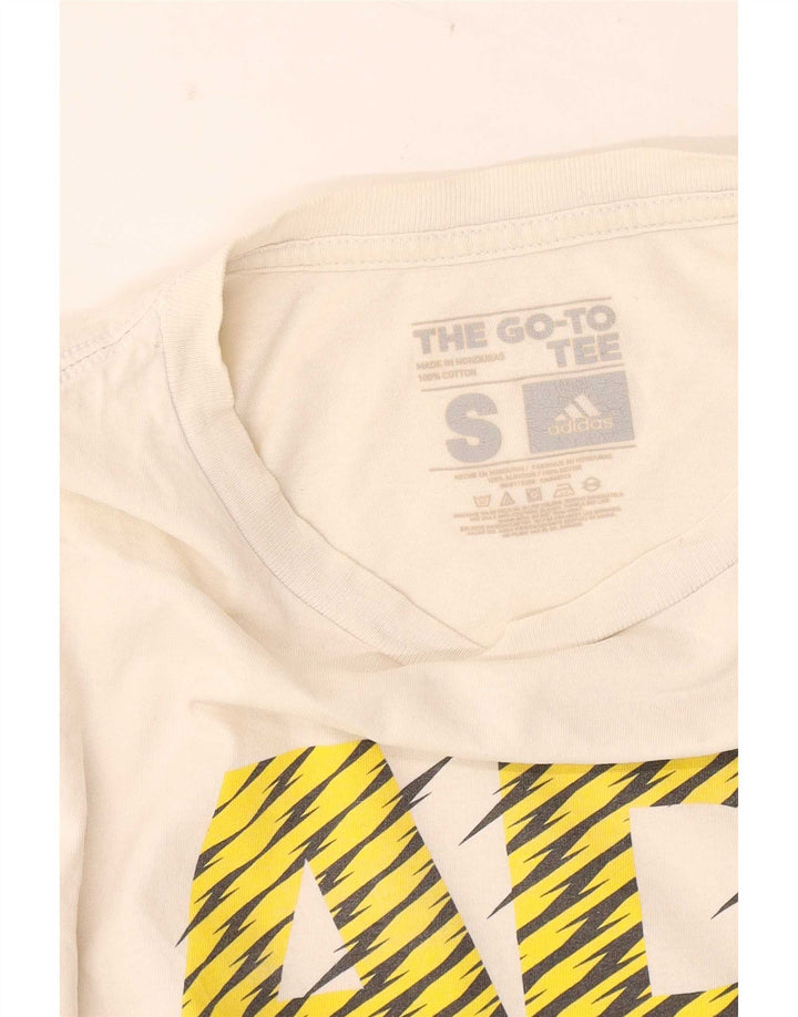 Adidas Mens Graphic T-Shirt Top Small White Cotton