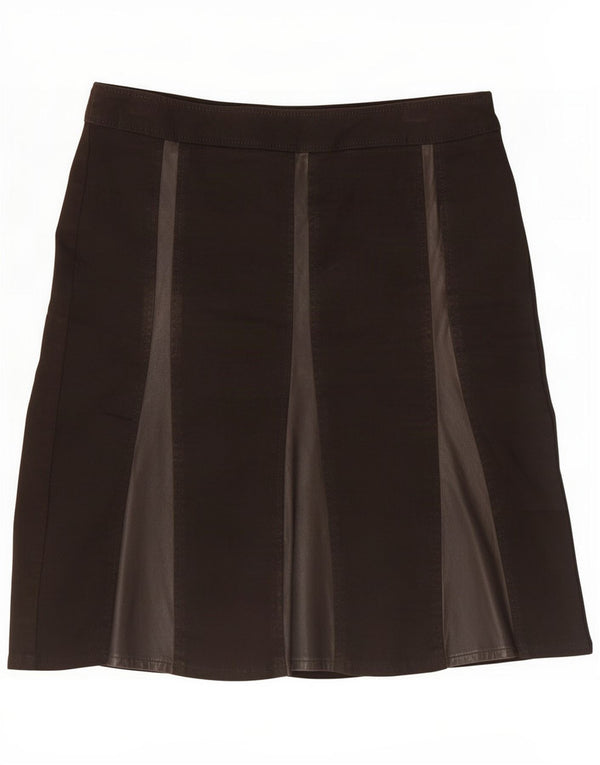 Max&Co. Womens A-Line Skirt UK 8 Small W28 Brown Striped Cotton