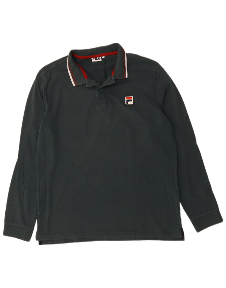 Fila Mens Long Sleeve Polo Shirt XL Black