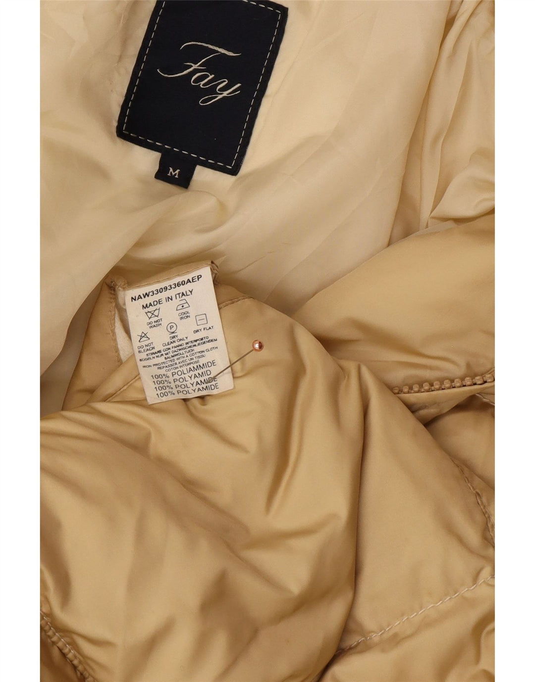 FAY Womens Padded Coat UK 14 Medium Beige Polyamide