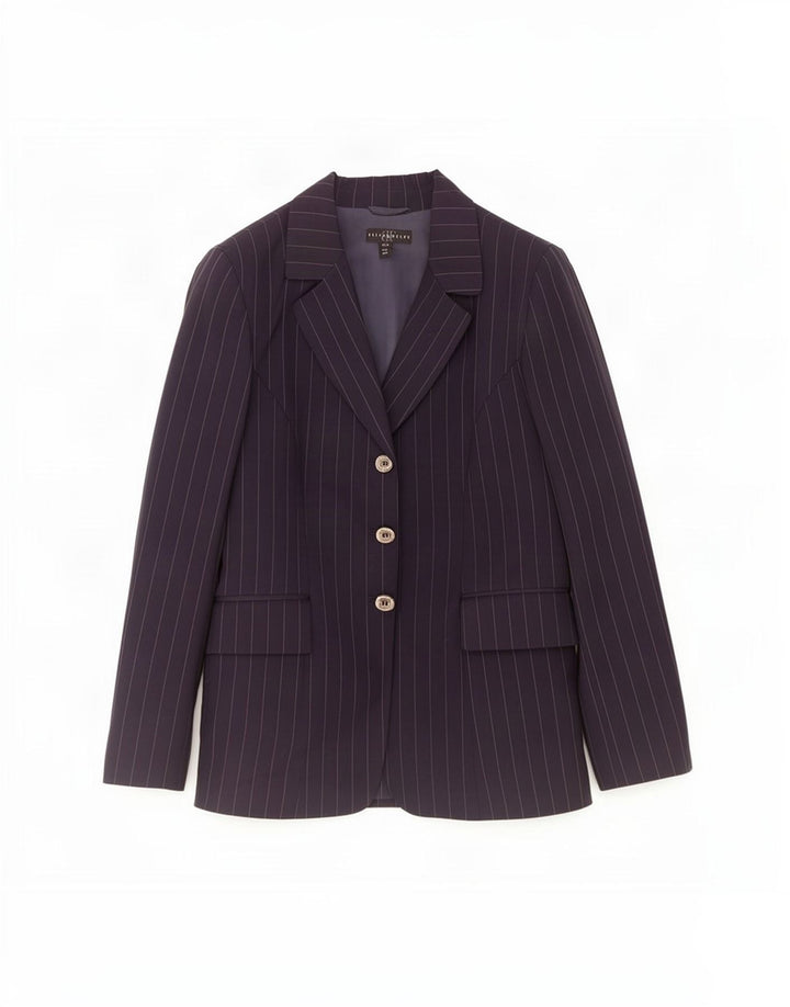 Belfe & Womens 3 Button Blazer Jacket IT 42 Medium Navy Blue Pinstripe Wool