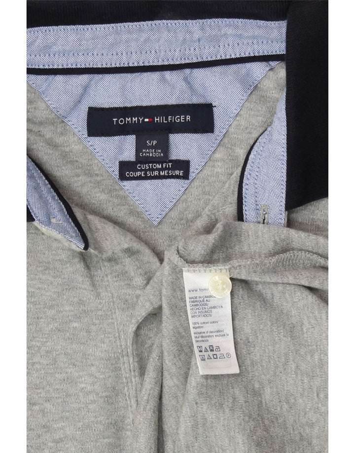 Tommy Hilfiger Mens Custom Fit Polo Shirt Small Grey Cotton