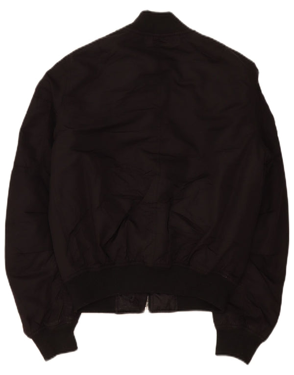 Topshop Womens Oversized Bomber Jacket UK 6 XS Black Polyester