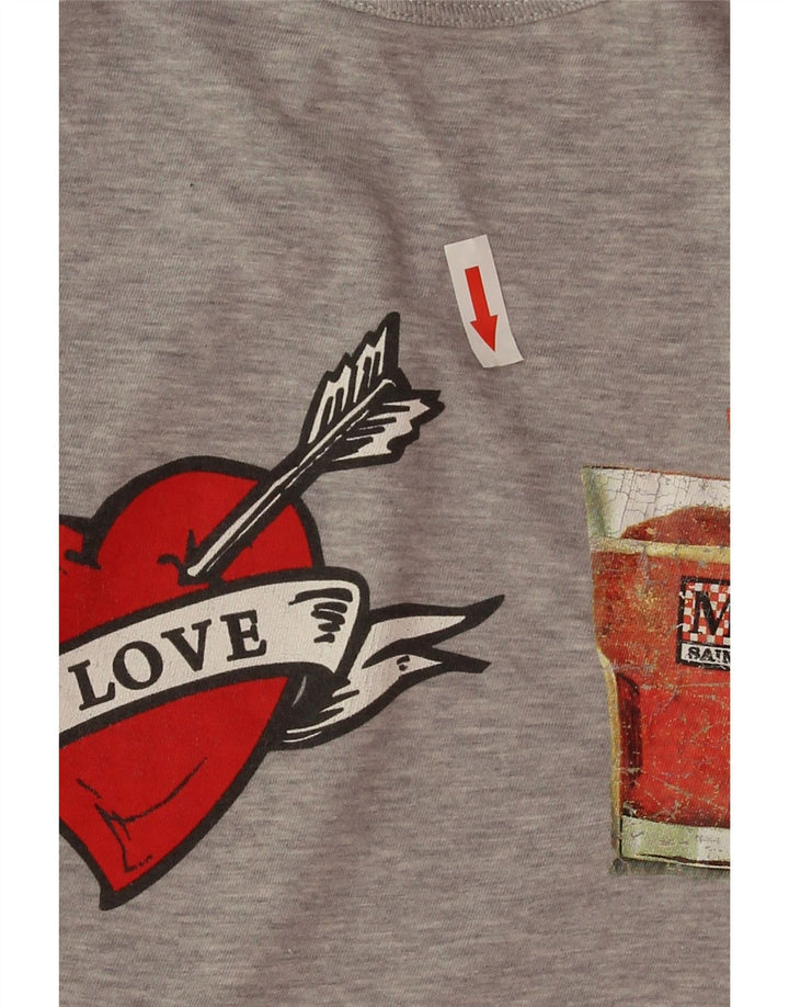 MC2 SAINT BARTH  Mens Graphic T-Shirt Top Small Grey Cotton