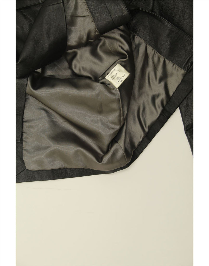 CLASSICS Womens Leather Coat UK 16 Large Black Leather Vintage Classics and Second-Hand Classics from Messina Hembry 
