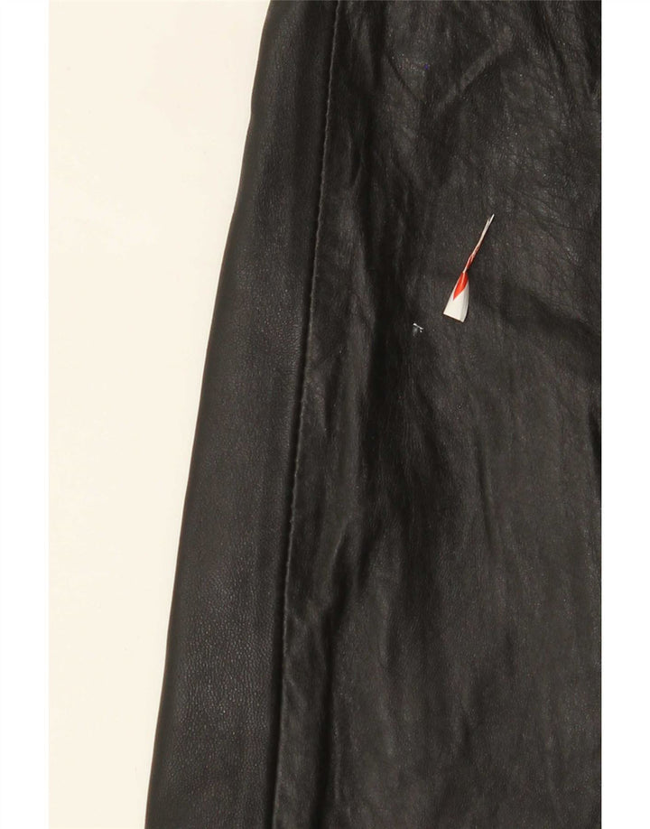 Vintage Womens Leather Skirt W28 Medium Black