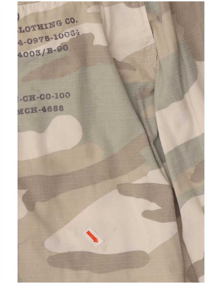BENCH Mens Cargo Shorts W30 Medium  Beige Camouflage Cotton