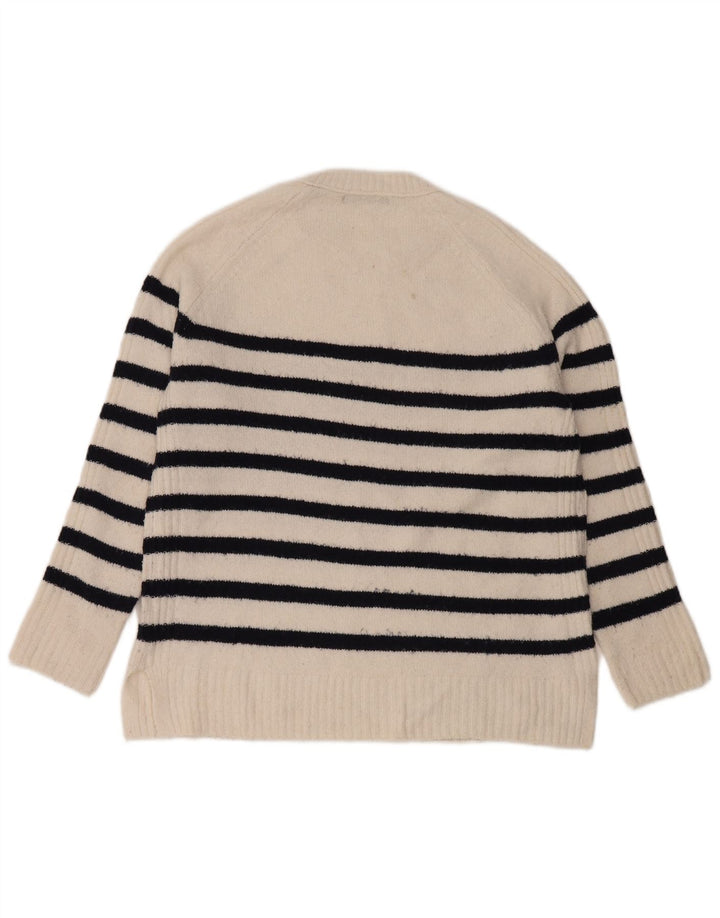Marks & Spencer Womens Crew Neck Jumper Sweater UK 14 Medium Off White