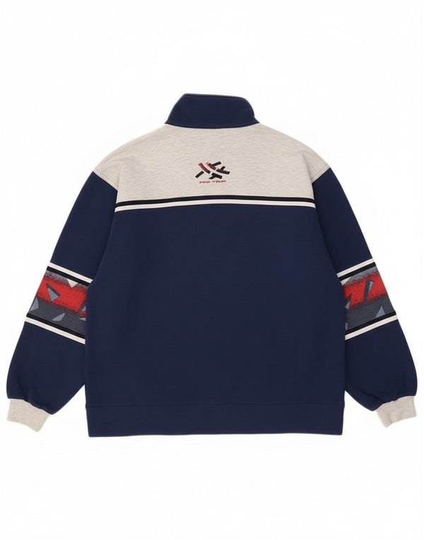 Lotto Mens Tracksuit Top Jacket UK 40/42 Large Navy Blue Colourblock