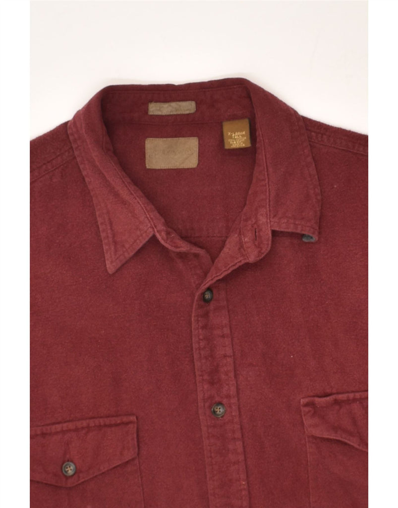 VINTAGE Mens Tall Shirt XL Maroon Cotton | Vintage Vintage | Thrift | Second-Hand Vintage | Used Clothing | Messina Hembry 