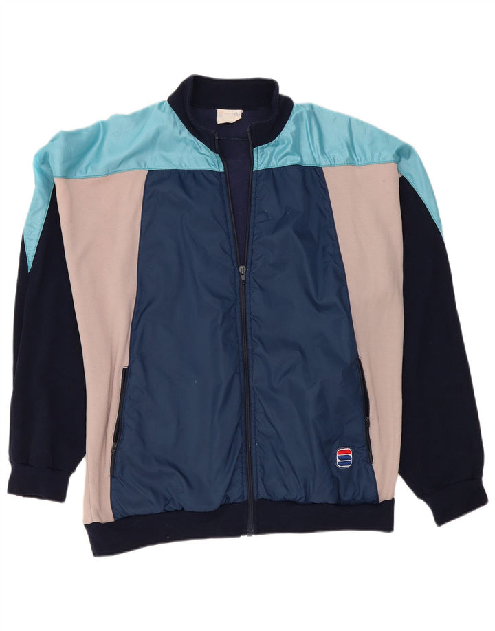 Sportful Mens Tracksuit Top Jacket IT 52 Large Navy Blue Colourblock