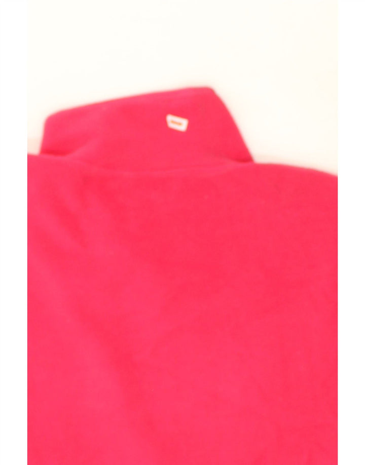 CONTE OF FLORENCE Womens Button Neck Fleece Jumper UK 14 Medium Pink | Vintage Conte of Florence | Thrift | Second-Hand Conte of Florence | Used Clothing | Messina Hembry 
