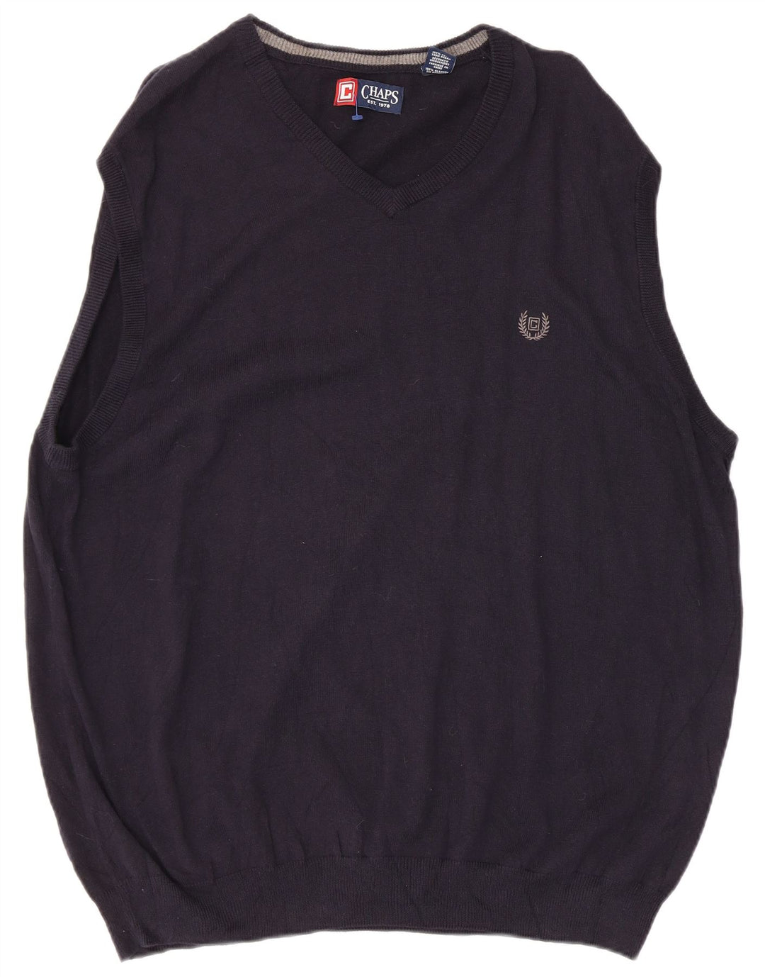 CHAPS Mens Vest Tank Top XL Navy Blue Cotton