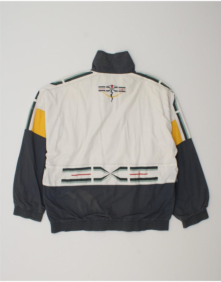 LOTTO Mens Loose Fit Graphic Tracksuit Top Jacket Small White Colourblock