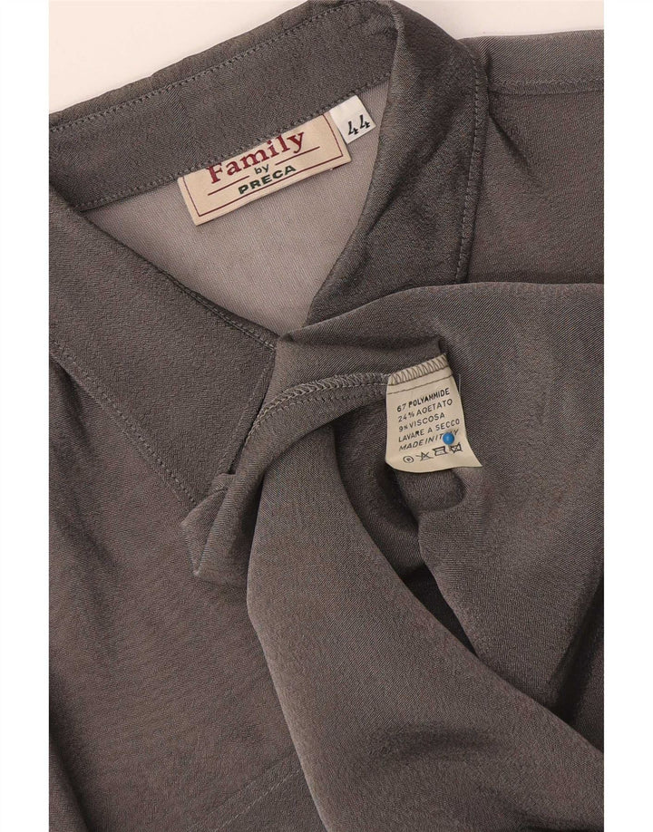 Preca Womens See Through Shirt IT 44 Medium Grey Polyamide