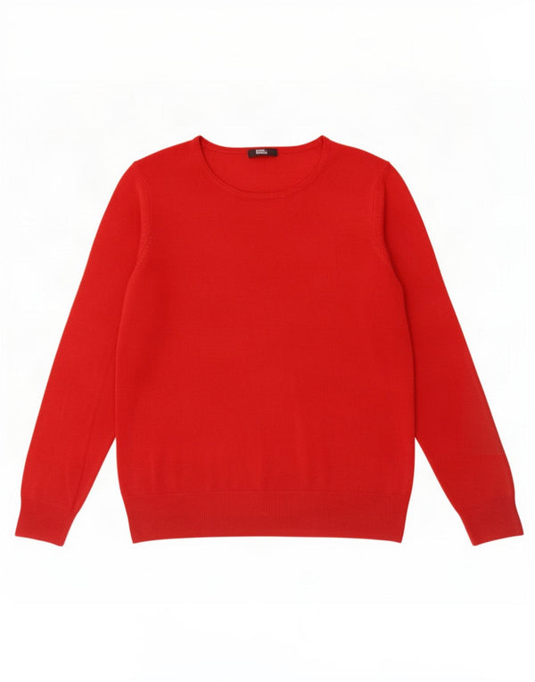Marks & Spencer Womens Boat Neck Jumper Sweater UK 16 Large Red Acrylic