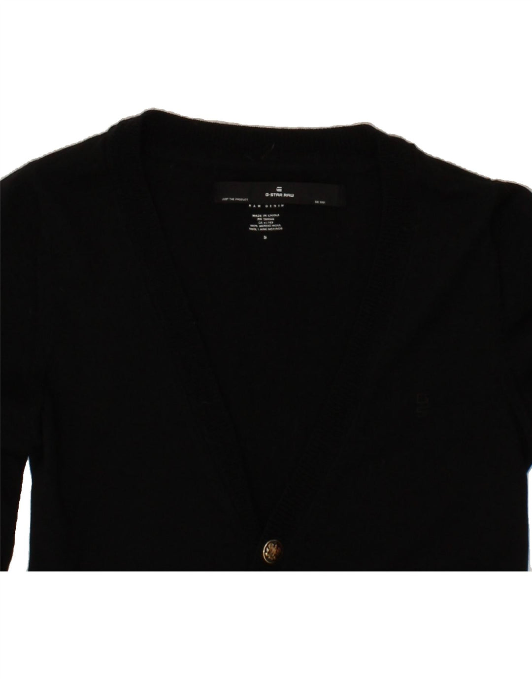 G-STAR Womens V-Neck Jumper Sweater UK 8 Small Black Classic Vintage G-Star and Second-Hand G-Star from Messina Hembry 