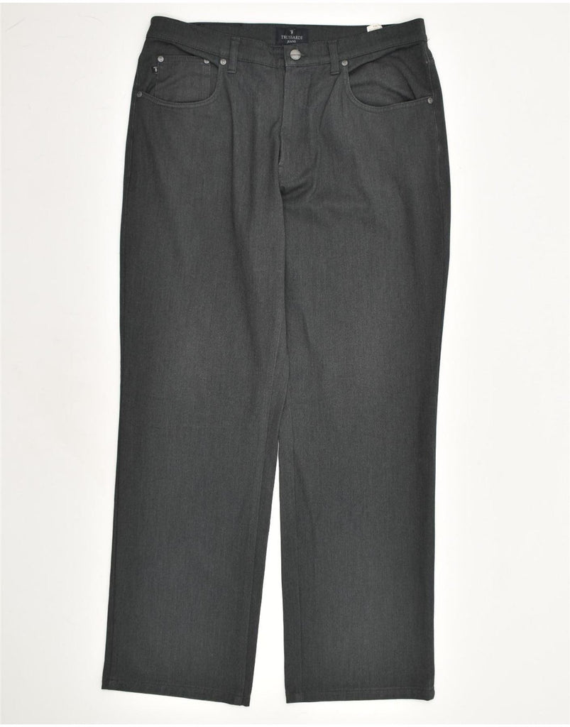 TRUSSARDI Mens Straight Casual Trousers W36 L31 Grey Polyester | Vintage Trussardi | Thrift | Second-Hand Trussardi | Used Clothing | Messina Hembry 