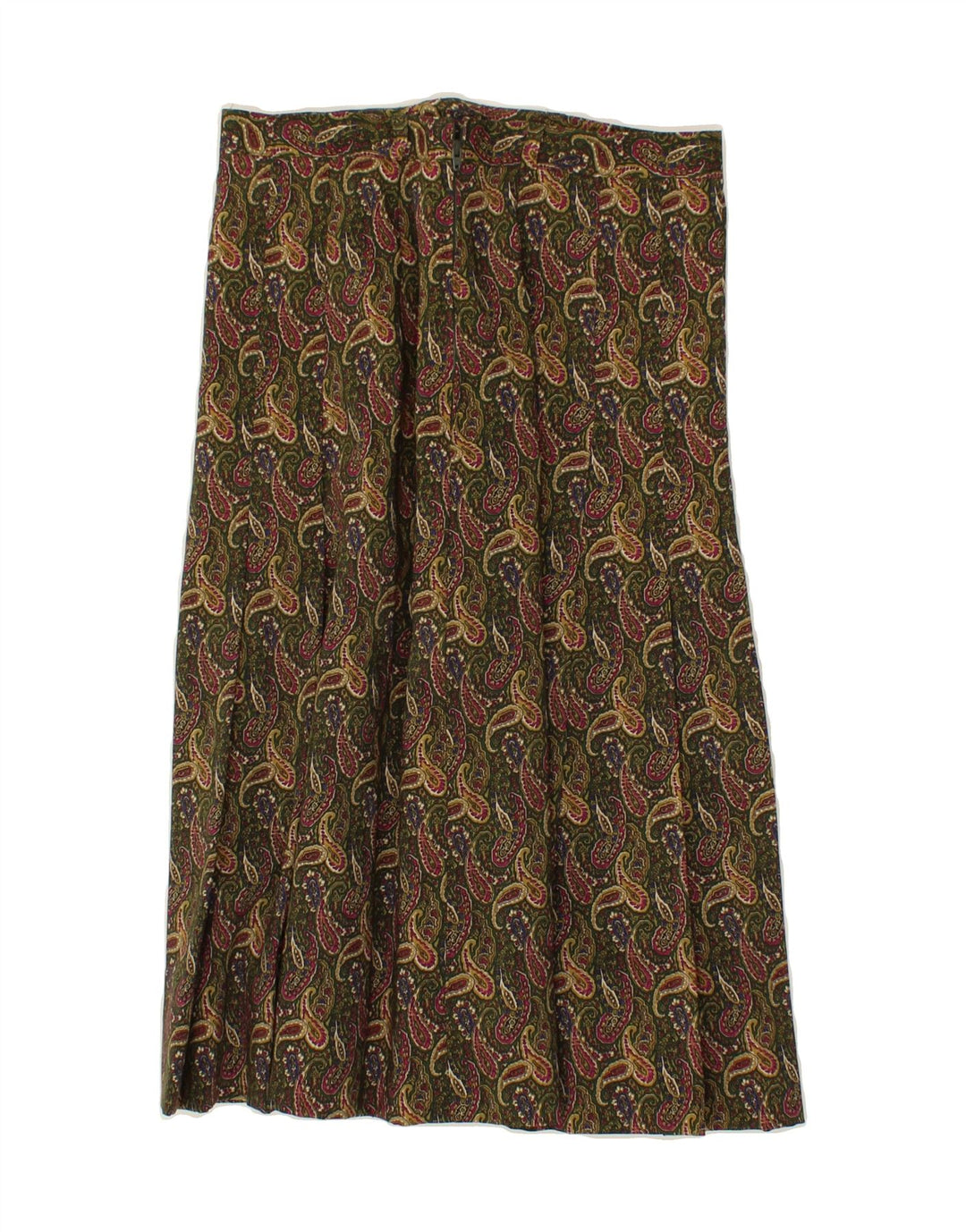 VINTAGE Womens A-Line Skirt W26 Small  Khaki Paisley Vintage Vintage and Second-Hand Vintage from Messina Hembry 