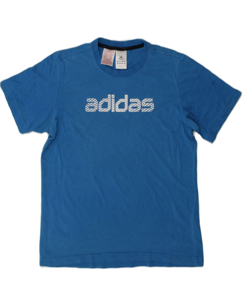 ADIDAS Boys Graphic T-Shirt Top 13-14 Years Blue Cotton | Vintage Adidas | Thrift | Second-Hand Adidas | Used Clothing | Messina Hembry 