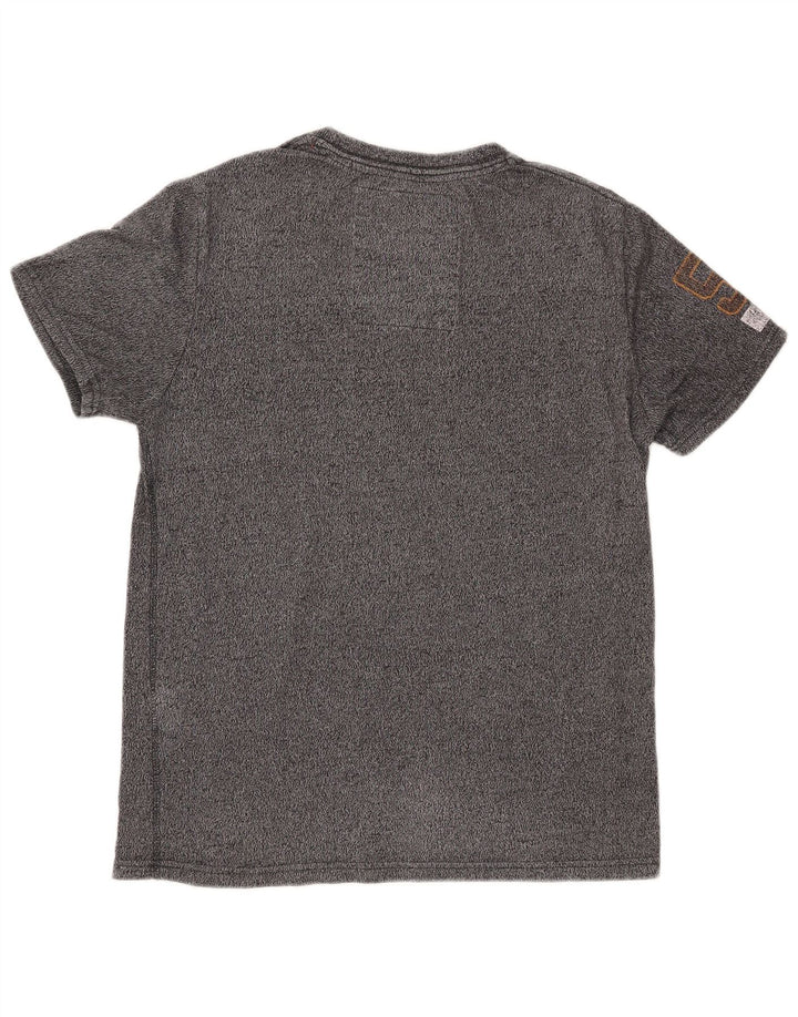 SUPERDRY Mens Graphic T-Shirt Top Large Grey Flecked Cotton