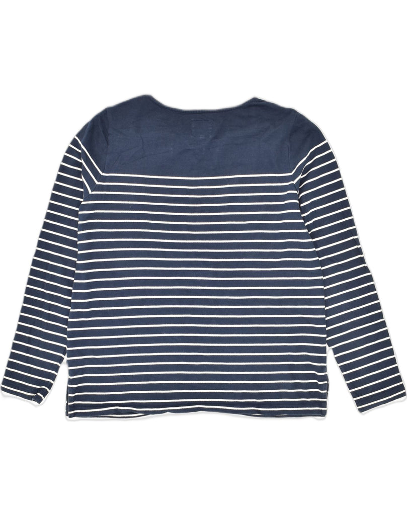 FAT FACE Womens Top Long Sleeve UK 12 Medium Navy Blue Striped Nautical | Vintage Fat Face | Thrift | Second-Hand Fat Face | Used Clothing | Messina Hembry 