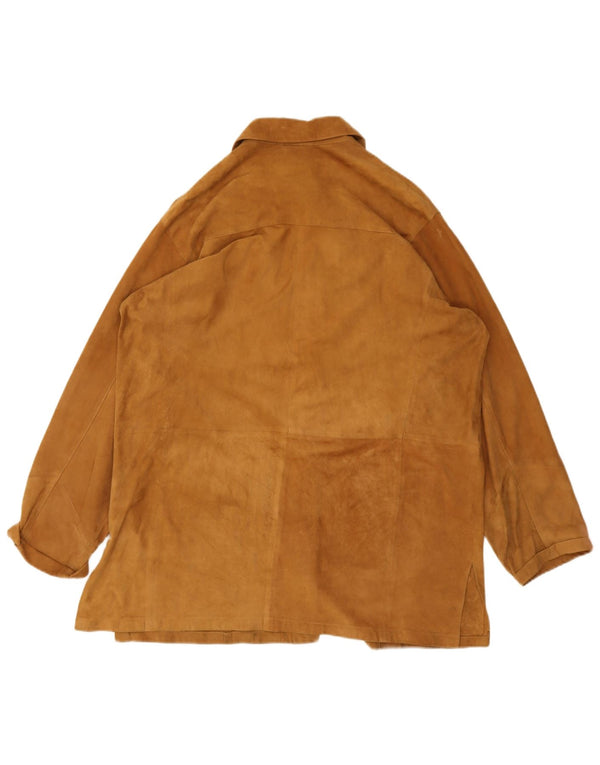 Vintage Womens Suede Jacket IT 50 XL Brown
