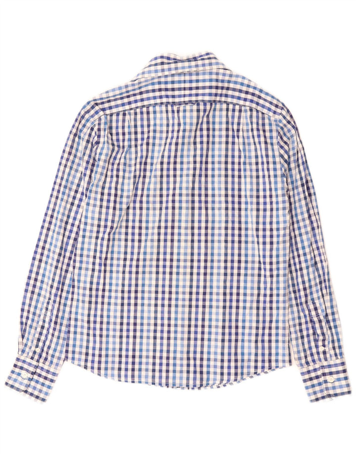 Boggi Mens Milano Shirt Small Blue Gingham Cotton